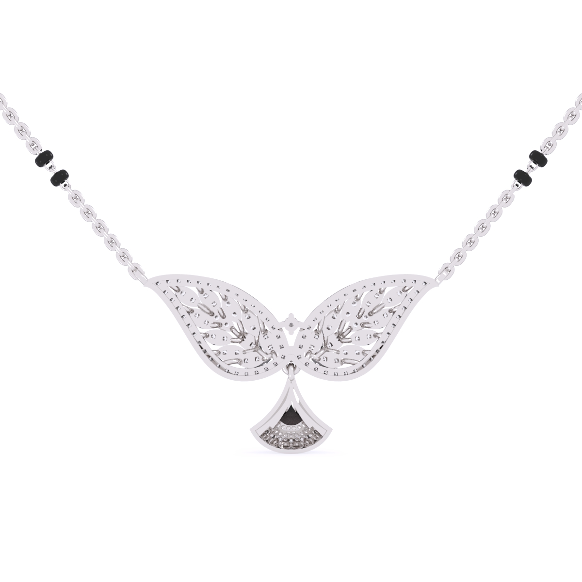 Stylish Leaf Round Lab Grown Mangalsutra